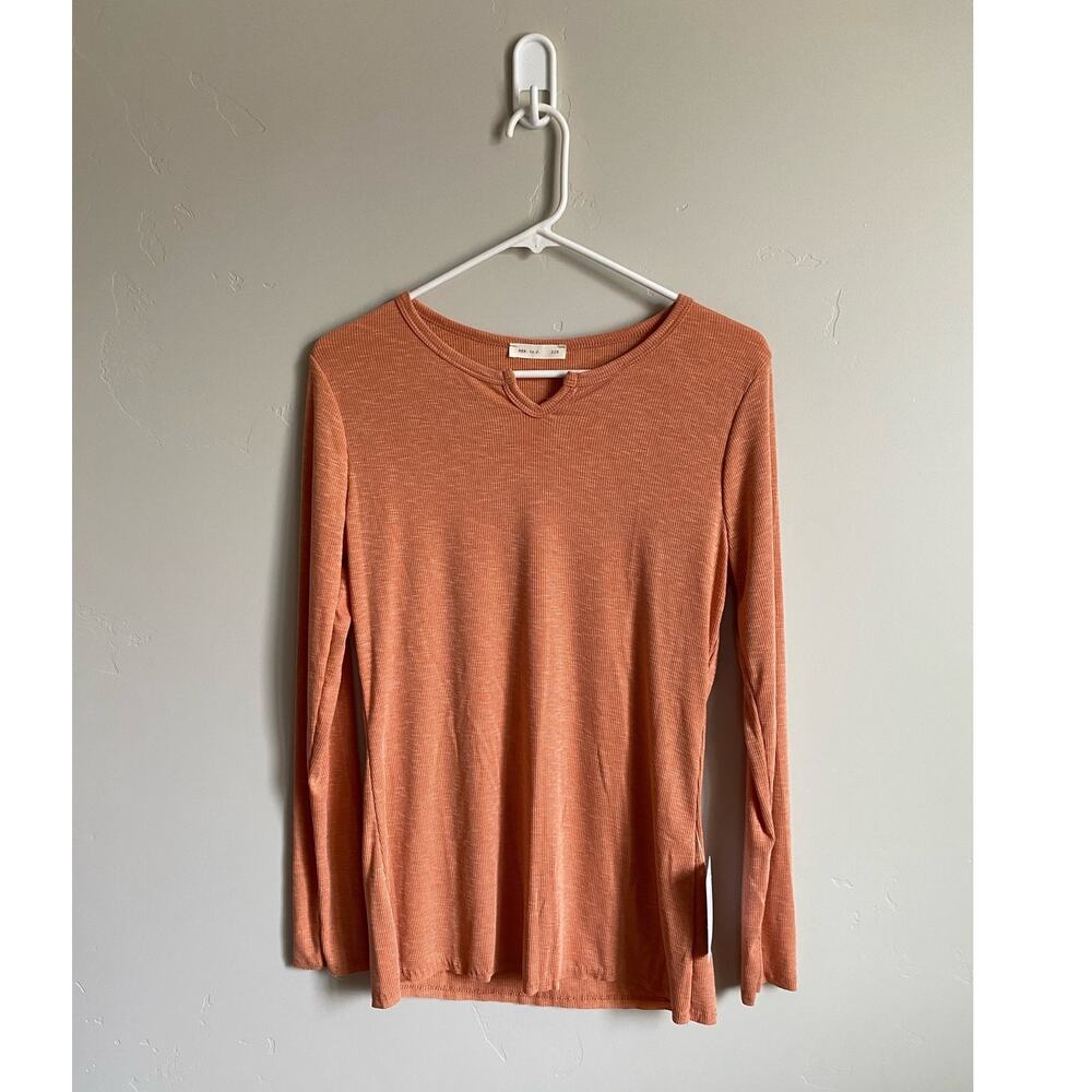 Reb. In J Orange Long Sleeved Top Sz M NWT Casual Comfy Fall Made in USA